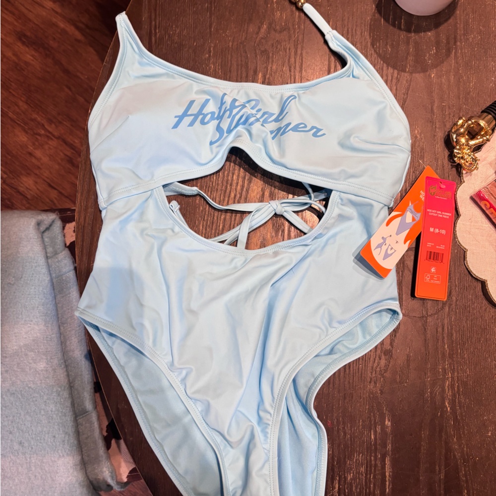 Meghan thee stallion hot girl summer blue cut out one piece. Never worn!